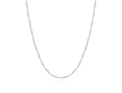 1MM 925 Sterling Silver Italian Diamond Cut Singapore Chain Necklace 16 -30  • $10.99