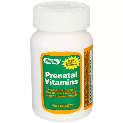 2 Pack Rugby Prenatal Vitamins Tablets 100 Ct • $17.73
