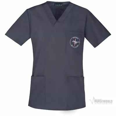 Ford Mustang Nurses Embroidered Unisex V-Neck Scrub Top - We Ship Worldwide! • $37.09