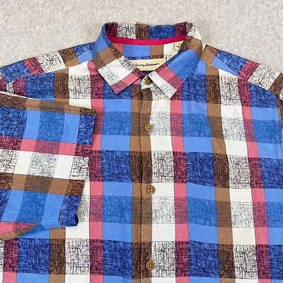 Tommy Bahama Shirt Mens Large Multicolor Short Sleeve Casual Button Up 100% Silk • $29.36