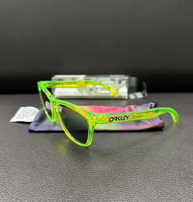 Rare Collectors Oakley Frogskins Acid Green Grey Sunglasses 24-249 • $180