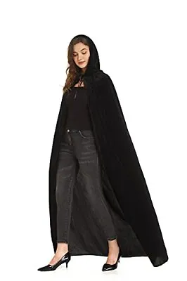 59  Velvet Hooded Cape Unisex Halloween Cloak For Devil Witch Wizard Hallowee... • $26.32