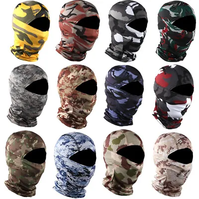 $6.99 • Buy Tactical Camo Balaclava Face Mask UV Protection Ski Sun Hood Cover For Men Women
