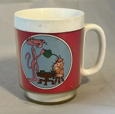 Vintage Pink Panther Mug Thermo-Serv 1974 West Bend Plastic • $29.95