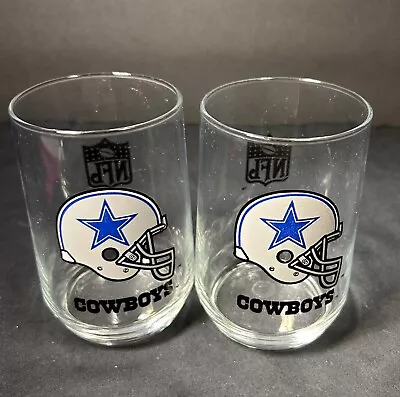 NFL Dallas Cowboys Vintage 12 Oz. Glassware Drinkware Cups Glasses Tumblers Set • $12
