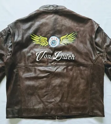 Von Dutch Motorcycle Leather  Mens Jacket Size L • $450