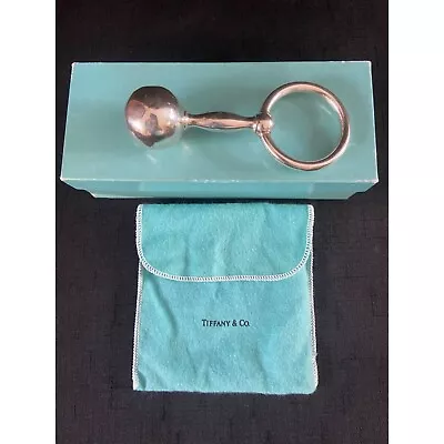 Tiffany & Co. Sterling Silver Baby Rattle W/Box And Bag Vintage • $165.99