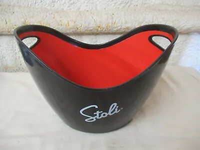 Vintage Stoli Stolichnaya Russian Vodka Ice Cooler Bucket Red And Black Nice • $29.99