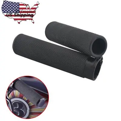 Motorcycle Black 1  25mm Handlebar Hand Grips For Harley Touring Dyna Sportster • $13.99