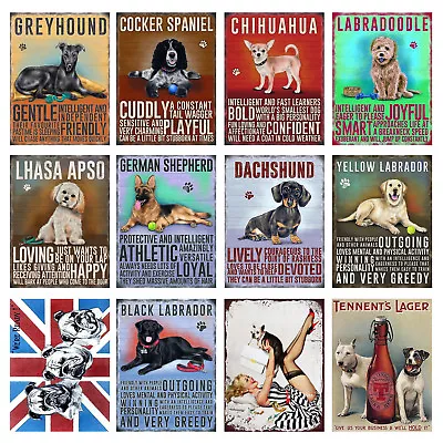 Dogs Retro Metal Signs/Plaques Man Cave Cool Novelty Gift 3 • £4.84