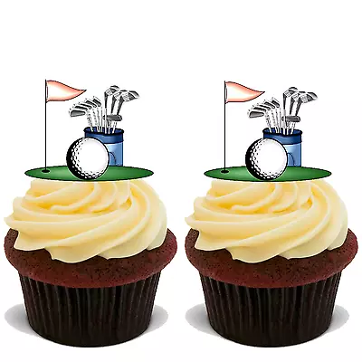 15x GOLF CLUBS BAG Premium Edible Stand Up Rice Wafer Cake Toppers D1 BIRTHDAY • £6.87