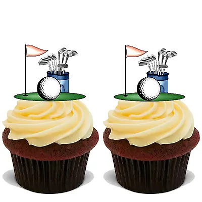 30x GOLF CLUBS BAG Premium Edible Stand Up Rice Wafer Cake Toppers D1 BIRTHDAY • £6.87