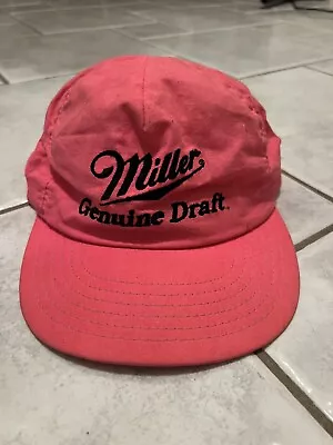 Miller Genuine Draft Neon Pink Baseball Hat  Vintage • $10