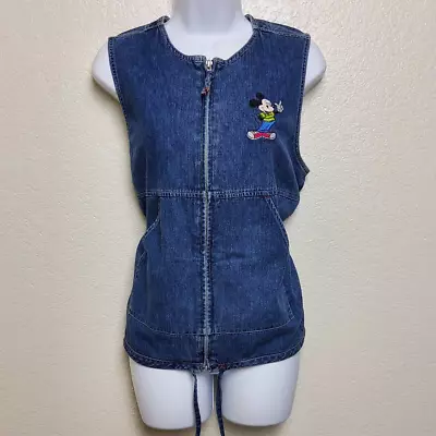 Vintage Marisa Christina Blue Jean Mickey Mouse Vest Women's Large • $28