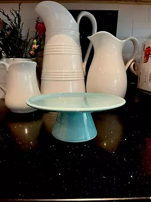 Vintage Ceramic Cake Stand In Turquoise Color From Portugal PH Home • $25