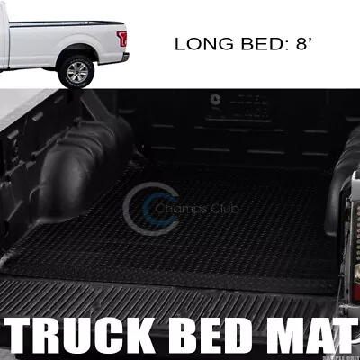 Fits 04-14 Ford F150 8 Ft Black Rubber Diamond Truck Bed Trunk Mat Carpet Liner • $95.95