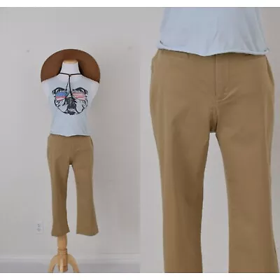 Vintage 90s Tan Cotton-Spandex Capri Pants Size 6P | 27 Waist • $38