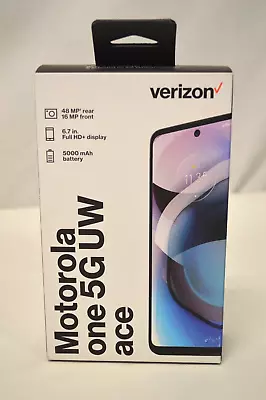 NEW Motorola One 5G UW Ace Cell Phone Volcanic Gray 64GB Verizon Prepaid • $53.99