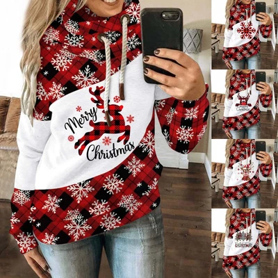 $31.79 • Buy Fashion Printed Round Neck Christmas Sweater Long Sleeved For Womens