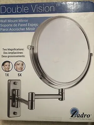 Two-Sided Dual-Arm Wall Mount Mirror 5X/1X New Open Box • $45