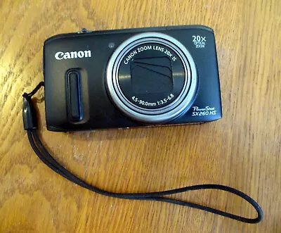 Canon Powershot Camera SX260HS 20x Zoom GPS 12.1MP HD Black With Battery - AS IS • $79.99