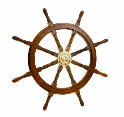 £96.72 • Buy 36  Brass Nautical Big Ship Wall Steering Wheel Wooden Antique Teak Pirate Ship