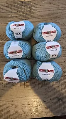 6 Skeins Valley Yarns Sheffield Wool Blend 50G. (2Z) • $18