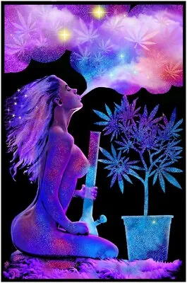 Cannabliss - Sexy Weed - Blacklight Poster - 23x35 Flocked Hot Girl Pot 53174 • $17.95