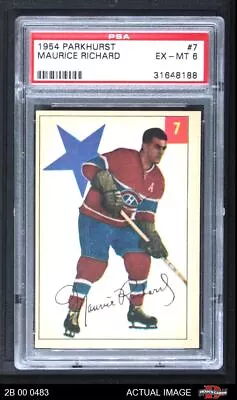 1954 Parkhurst #7 Maurice Richard Canadiens HOF PSA 6 - EX/MT • $1030