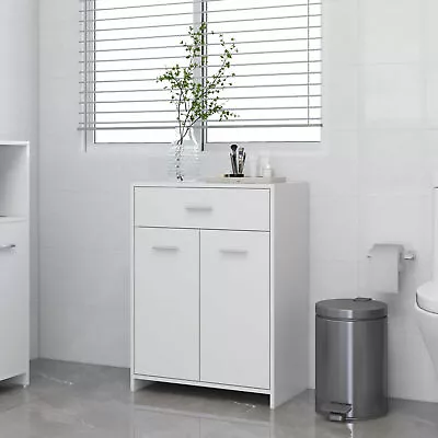 Bathroom Cabinet White 60x33x80  Chipboard K9Q3 • £114.59