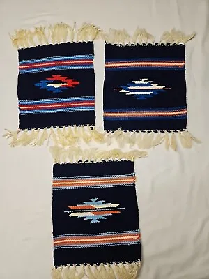 3 Americraft Southwest Chimayo Woven Mats Doily - Mexico • $25