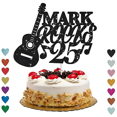 £3.85 • Buy Music Cake Topper Rock N Roll Cake Topper Personalised Birthday Cake Decor UK