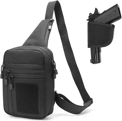 Tactical Chest Crossbody Pack Handgun Bag Concealed Carry Gun Bag Pistol Holster • $25.94