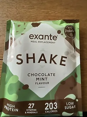 £23.99 • Buy 20 Exante Meal Replacement Low Sugar Shakes 10 Chocolate & 10 Chocolate Mint NEW