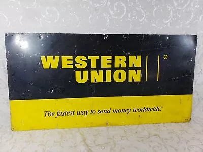 Vintage Western Union Sign - Double Sided - Metal - Original Advertising • $69.95