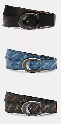 NWT Coach Sculpted Signature Buckle Cut To Size Reversible Belt  38 Mm • $129