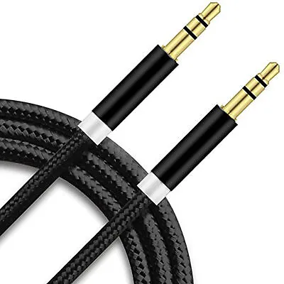 Aux Cable 3.5mm Jack Audio Cable Male To Male Shielded Headphone Lead Stereo • £2.63