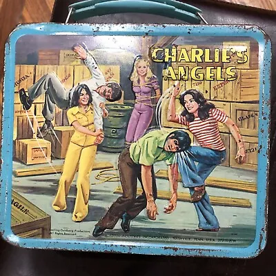 1978 Aladdin Charle’s Angels Metal Lunchbox W Thermos! RARE • $130