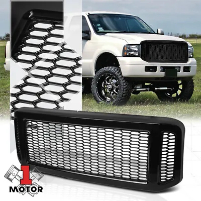 $132.42 • Buy Glossy Black ABS Honeycomb Mesh Bumper Grille For 05-07 Ford F250/F350/Excursion