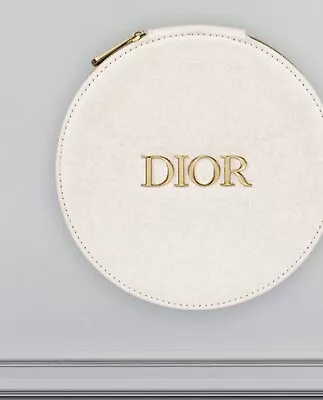 DIOR Beauty Vanity Case Round Makeup Bag With Mirror NEW! • $47.99