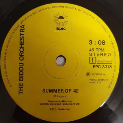 70's SOUL DISCO The Biddu Orchestra – Summer Of '42 / Northern Dancer • £0.99