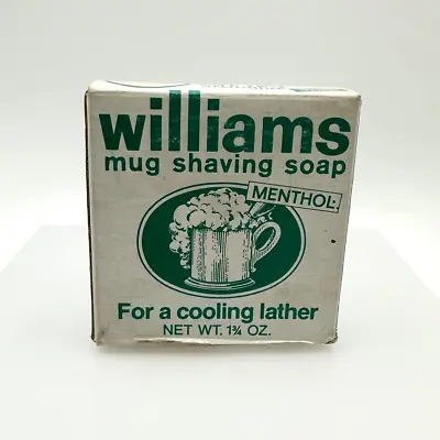 Vintage Williams Mentholated Mug Shaving Soap For A Cooling Lather - 1.75 Oz • $39.99