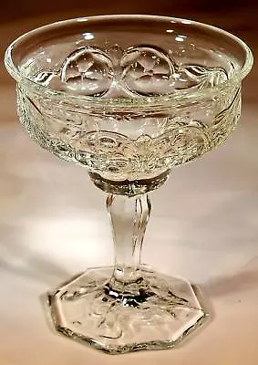 McKEE GLASS CO. ROCK CRYSTAL CLEAR 6-OUNCE FOOTED CHAMPAGNE Or TALL SUNDAE! • $17.95