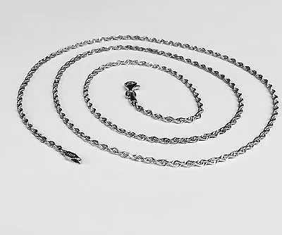 10kt SOLID WHITE Gold ROPE Pendant Link Chain/Necklace 26  2 Mm 6.5 Grams • $500