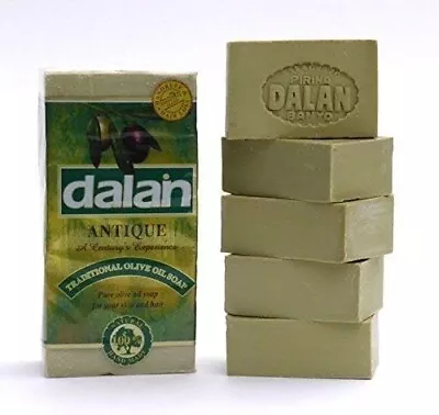 5 X 180g Bar Natural 100% Pure Olive Oil Soap Dalan Turkish Bath Handmade Turkey • £7.50