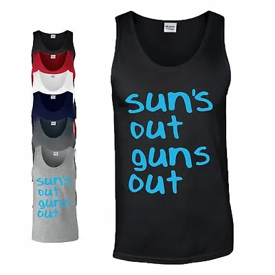 Suns Out Guns Out Vest Funny Slogan Summer Gym Clothing Birthday Men Tank Top  • £9.99