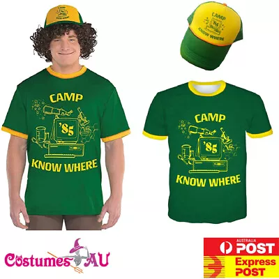 $21.84 • Buy Mens Stranger Things Dustin Costume T-shirts Hat Camp Know Where Teens Tops