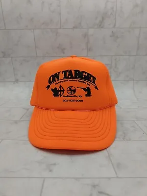 $9.99 • Buy Vintage Foam Trucker Hat Cap Blaze Orange On Target Archery Hunting Snapback