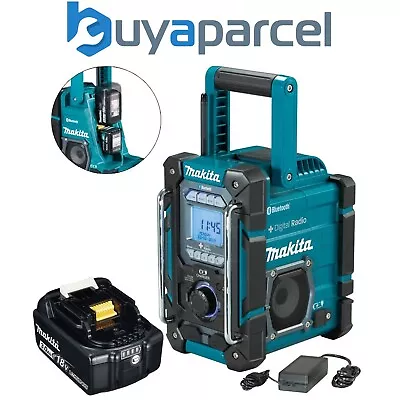 Makita DMR301 Digital DAB Built In Charger Site Radio DAB Bluetooth & 18v BL1830 • £280.99