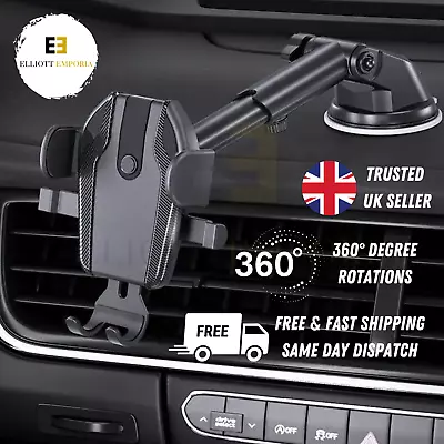 Universal 360 Car Van Mobile Phone Holder Suction Mount GPS Dashboard Windscreen • £6.49